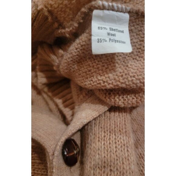 JC Penny's The Men's Shop Camel Button Up Sweater Vest Wool Blend Medium - Picture 3 of 5